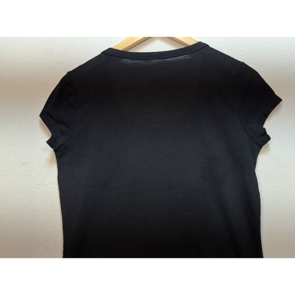 Calvin Klein Jeans Velour T-Shirt Womens Small Black Burnout - Picture 9 of 10